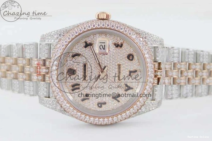 1225 Affordable Datejust 41 SS RG Full Diamonds TWF 1:1 Best Edition Arabic Markers Dial on Jubilee Bracelet A 2385